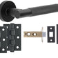 Matt Black Knurled DOOR HANDLE KITS - Latch Pack