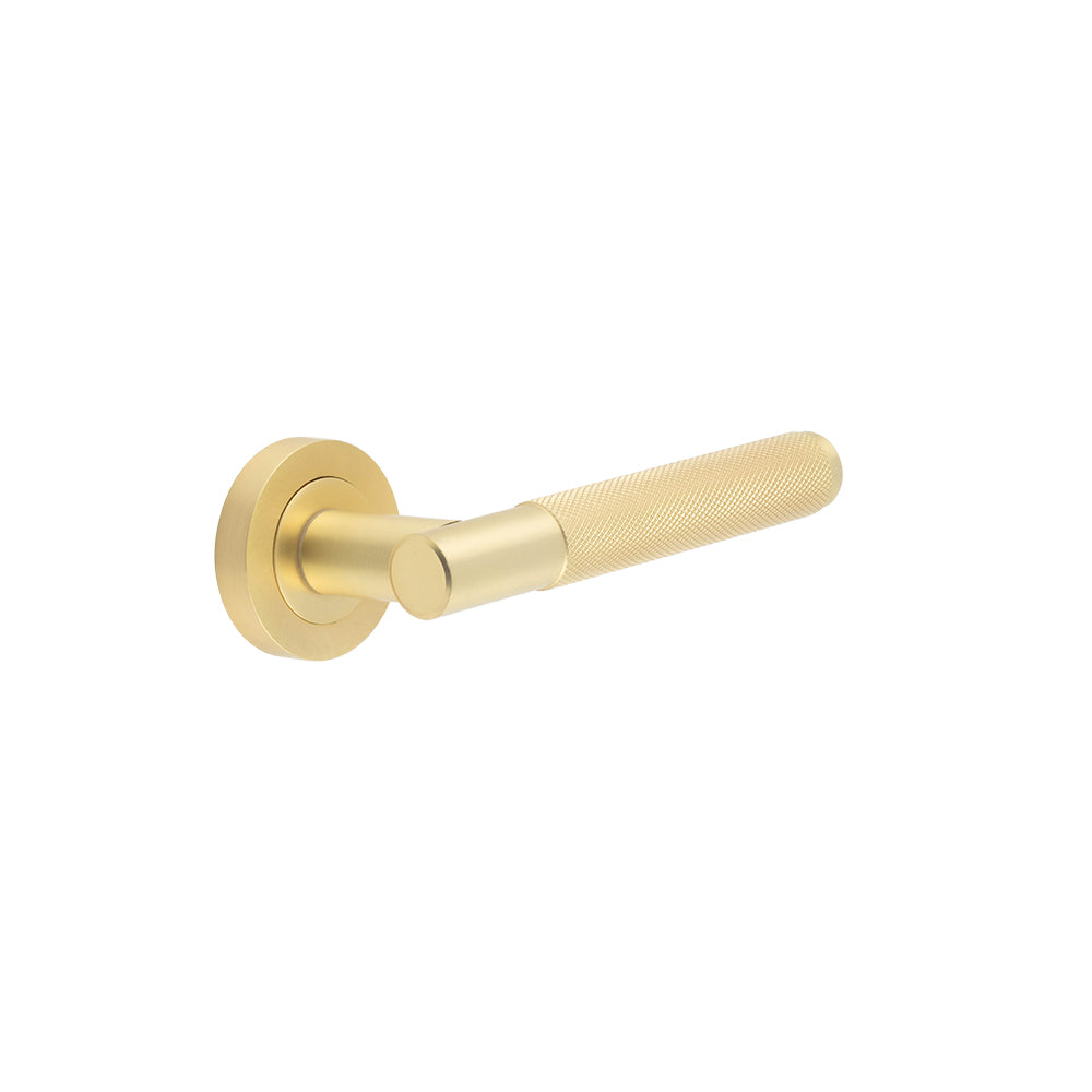 Frelan Hardware - Satin Brass Knurled T-Bar Door Handles - JV850SB