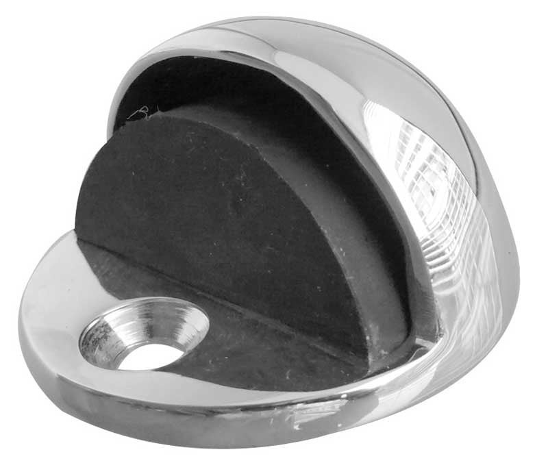 Polished Chrome Shielded Oval Door Stop