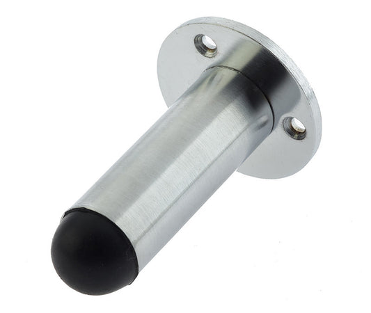 Satin Chrome Face Fix Projecting Doorstop 75mm