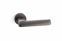 Thumbnail for Orno 'Leto' Door Handles on Round Rose, Black Brushed Nickel - LT010BBN