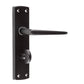 Matt Black Door Handles - Victorian Contemporary Lever on Backplate, 169mm x 41mm