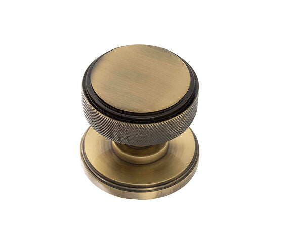 Atlantic UK 'Millhouse Brass Harrison' Solid Brass Knurled Mortice Knobs - Antique Brass - MH450KSMKAB