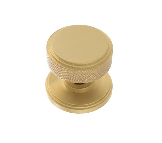 Atlantic UK 'Millhouse Brass Harrison' Solid Brass Knurled Mortice Knobs - Satin Brass - MH450KSMKSB