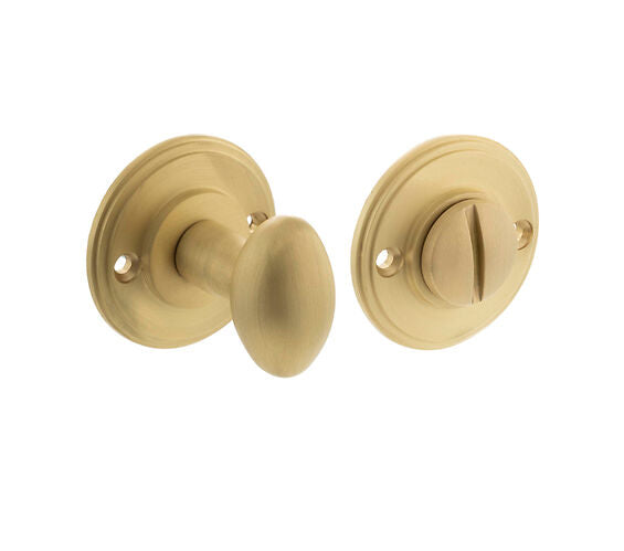 Atlantic UK 'Millhouse Brass' Oval Bathroom Turn & Release - Satin Brass - MHOWCSB