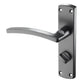 Curved Matt Black Door Handles - BATHROOM HANDLES