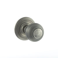Thumbnail for Atlantic UK Old English, OE50RMKDS Ripon Reeded Mortice Door Knobs - Distressed Silver Pewter