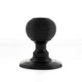 Matt Black, Atlantic UK OE50MMKMB 'Ripon' Reeded Mortice Solid Brass Door Knobs