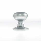 (Side View) Atlantic UK Old English, OE58MMKSC Harrogate Mushroom Mortice Door Knobs - Satin Chrome