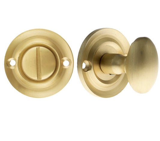 Reeded Bathroom Turn & Release - Satin Brass