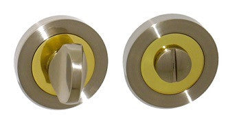 Satin Nickel/Brass Dual Finish Bathroom Turn and Release - S3WCRSNBP