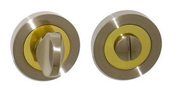 Satin Nickel/Brass Dual Finish Bathroom Turn and Release - S3WCRSN/BP