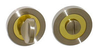Thumbnail for Satin Nickel/Brass Dual Finish Bathroom Turn and Release - S3WCRSN/BP