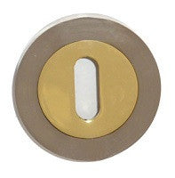 Satin Nickel/Brass Dual Finish Keyhole Escutcheon Cover Plate - S3ESCKRSNBP