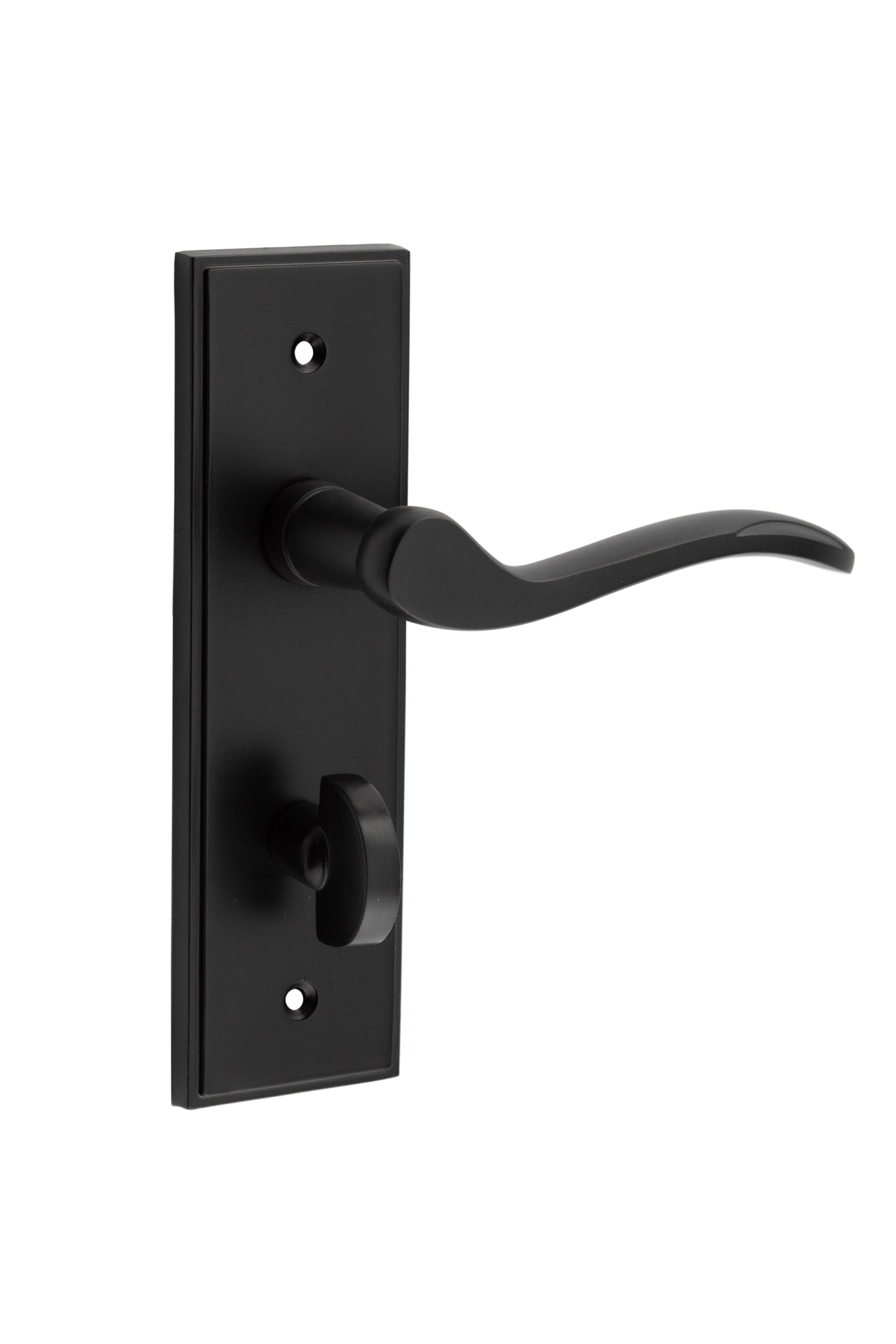 Wave Lever BATHROOM COMPLETE WITH THUMBTURN/RELEASE) - Stepped Backplate, 158mm x 46mm