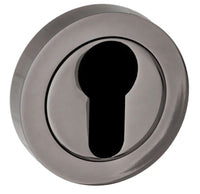 Black Nickel Round Rose EURO PROFILE Keyhole Escutcheon