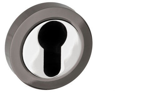 Polished Chrome/Black Nickel Round EURO PROFILE Escutcheon S3-ESCER-PC/BN