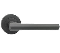 Thumbnail for Spira Brass 'Jura' Lever Door Handles On Rose - Gunmetal Grey - SB1304GG