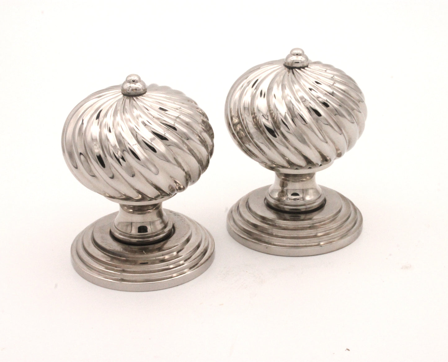 Polished Nickel Burcot 'Swirl' Mortice Door Knobs (Solid Brass) - SB2101PNP