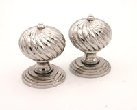 Thumbnail for Polished Nickel Burcot 'Swirl' Mortice Door Knobs (Solid Brass) - SB2101PNP