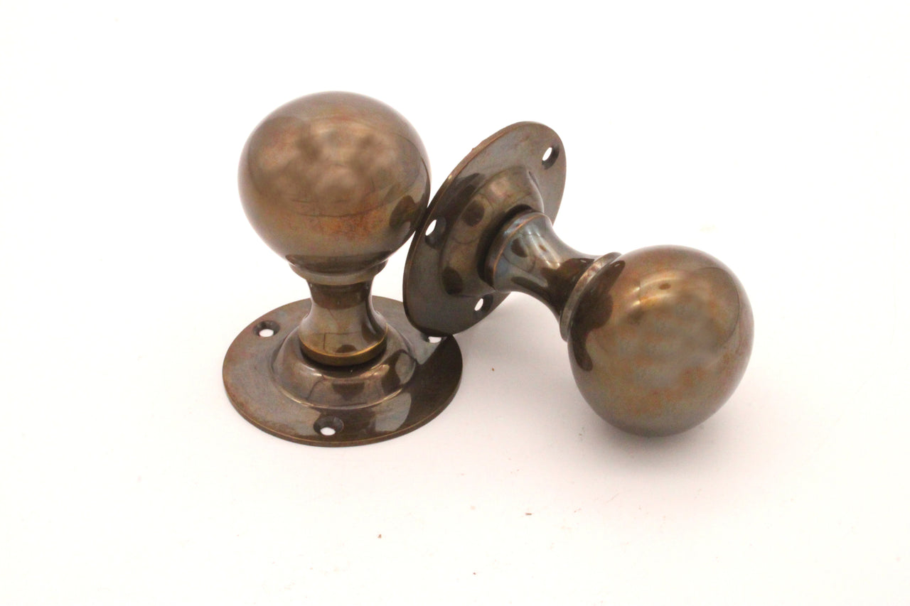 Aged Antique Brass Ball Shape Mortice Door Knobs - SB2102AB