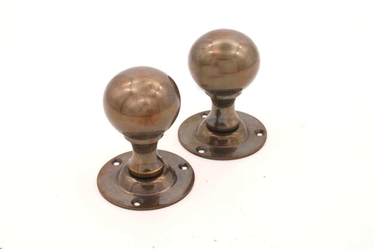 Antique Brass Ball Shape Mortice Door Knobs (Solid Antique Brass) - SB2102AB