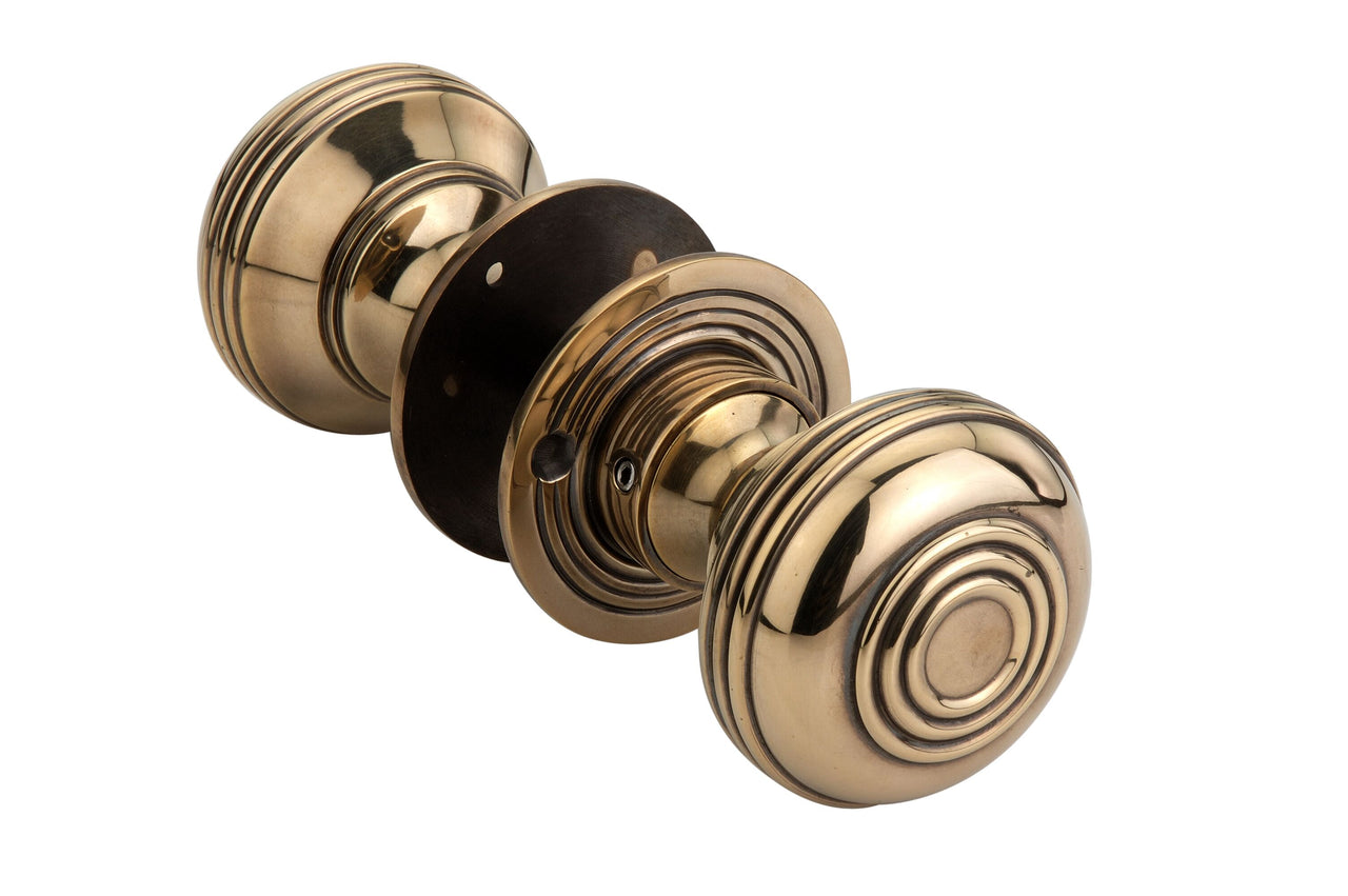 63mm Large Aged Brass Bloxwich Mortice/Rim Door Knobs (Solid Brass) - SB2104AGB