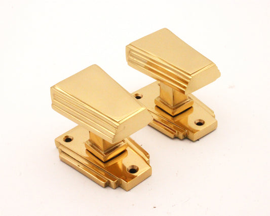 Triago 'Art Deco Period' Mortice Door Knobs - Solid Brass