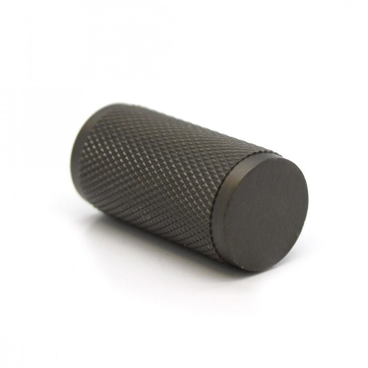 Gun Metal Grey Knurled Cylinder Cupboard, Cabinet Pull Handle