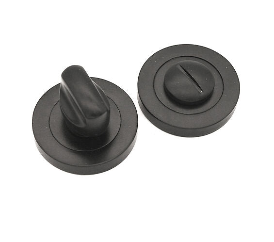 Spira Brass, Matt Black Bathroom Thumbturn & Release - SB3106BLK