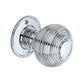 Polished Chrome Large Reeded Beehive Mortice Door Knobs, 63mm  - SB2106PC