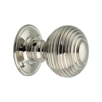 Thumbnail for Polished Nickel Large Reeded Beehive Mortice Door Knobs, 63mm - SPIRA BRASS - SB2106PNP