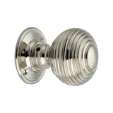 Polished Nickel Large Reeded Beehive Mortice Door Knobs, 63mm - SPIRA BRASS - SB2106PNP