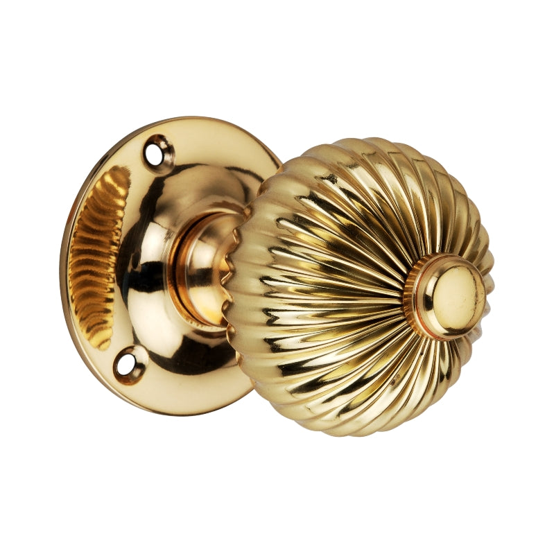 Polished Brass Regency Mortice Door Knobs (Solid Brass) - SB2111PB