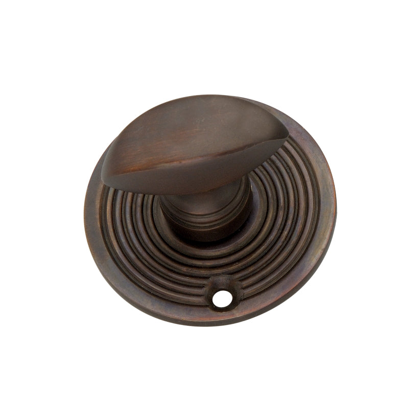 Aged Bronze Reeded Beehive Design Bathroom Turn & Release