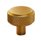 Satin Brass Knurled Industrial Chic Drawer/Cupboard Knobs - 30mm