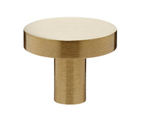 Satin Brass Industrial Style Disc Drawer Knobs, 25mm 28mm & 32mm