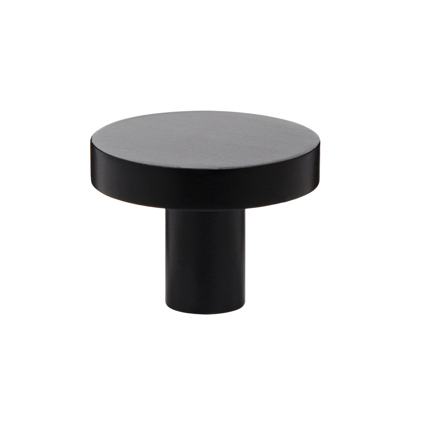 Matt Black Industrial Style Disc Drawer Knobs, 25mm 28mm & 32mm