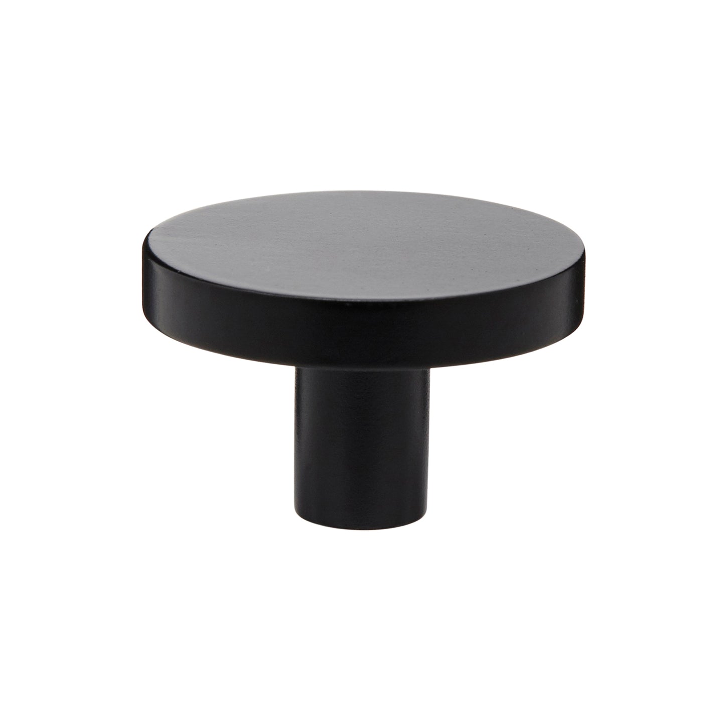 Matt Black Industrial Style Disc Drawer Knobs, 25mm 28mm & 32mm