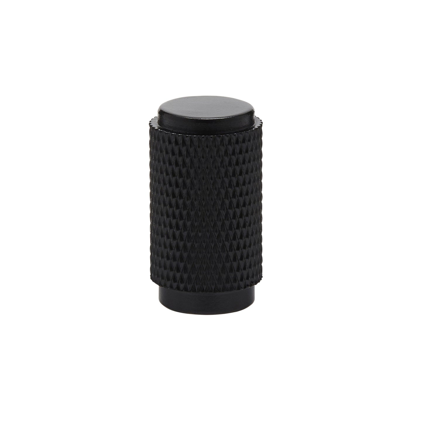 Knurled Cylinder Drawer/Cupboard Pull - Matt Black Finish