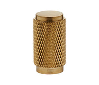 Thumbnail for Knurled Cylinder Drawer/Cupboard Pull - Satin Brass (Brushed Gold) Finish