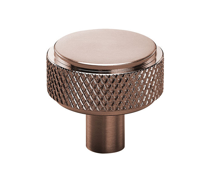 rose gold kitchen handles, Rose Gold Copper Knurled Industrial Style Cupboard Door Knobs