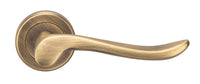 Thumbnail for Antique Brass 'Crest' Door Handles On Round Rose - M4D3130AB