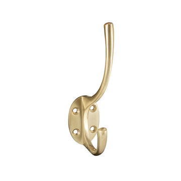 Satin Brass Hat & Coat Hook