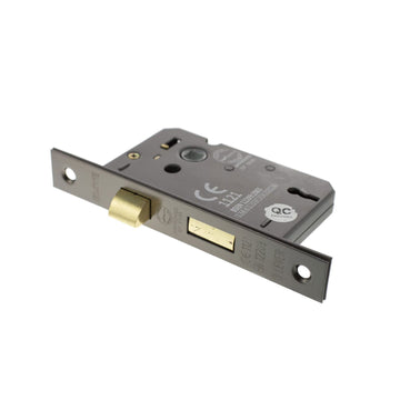 Black Nickel 3 Lever Mortice Sash Lock - 2.5 & 3 Inch