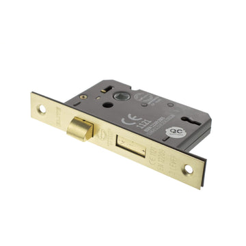 Satin Brass 3 Lever Mortice Sash Lock - 2.5 & 3 Inch