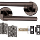 BLACK NICKEL T-BAR DOOR HANDLES ON ROSE - LATCH PACK