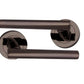 BLACK NICKEL T-BAR DOOR HANDLES ON ROSE (PAIR OF HANDLES)