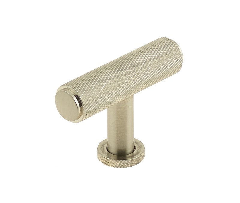 Burlington BUR401SN Knurled T-Bar Cupboard Knob 55mm Satin Nickel