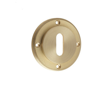 Burlington Range Standard Keyhole Escutcheon - Satin Brass